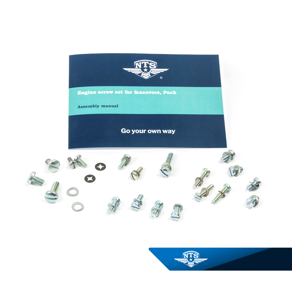 Skruvsats till fläktkåpor, fläktkylda Puch motorer.