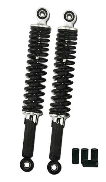 Stötdämpare universal 280mm, svart/krom. Säljs parvis.