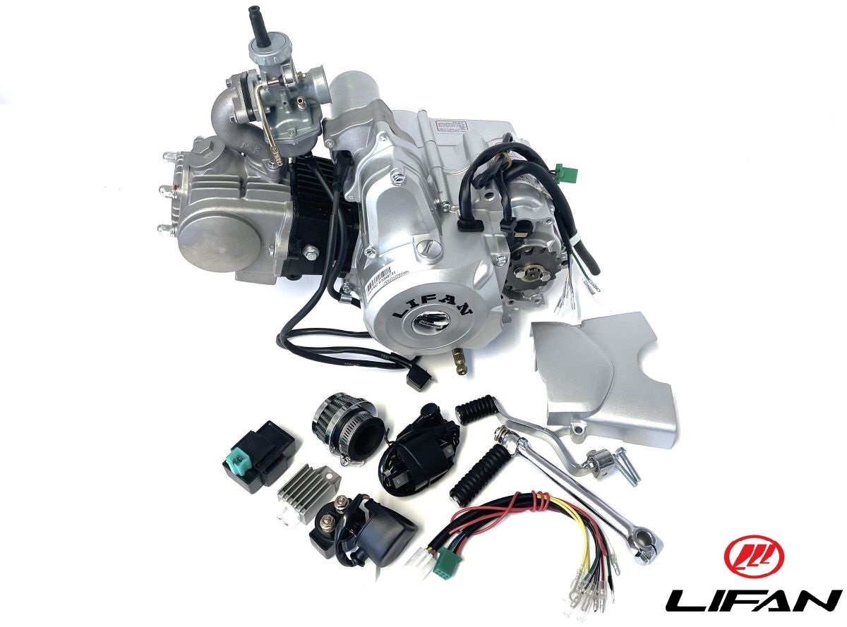 Lifan 72cc, 4-takts motor. 4-växlad, halvautomat. El & kickstart, komplett.